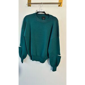 Lumiere Women's Green Crew Neck Pullover Sweater Size S Casual Fall